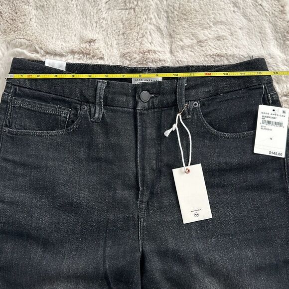 Good American Good Legs Cropped Mini Bootcut Jeans Size 12/31 - Picture 10 of 12